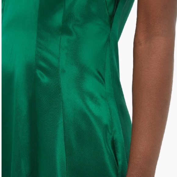 NWT Sies Marjan Green Miriam Satin Midi Dress XS holiday dress - Picture 5 of 8